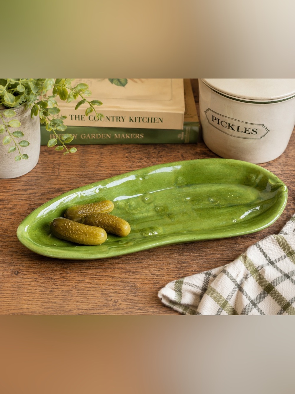 Green Ceramic Serving Platter - Home Dining